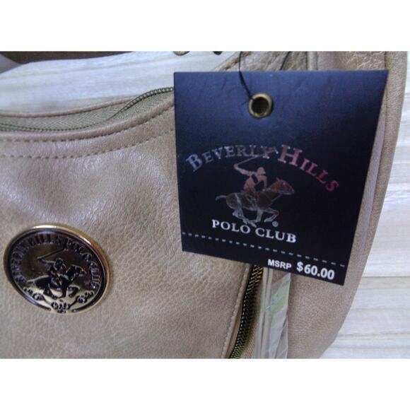 Beverly Hills‎ Polo Club BHPC Taupe Vegan Leather Purse Shoulder Bag - Picture 9 of 9